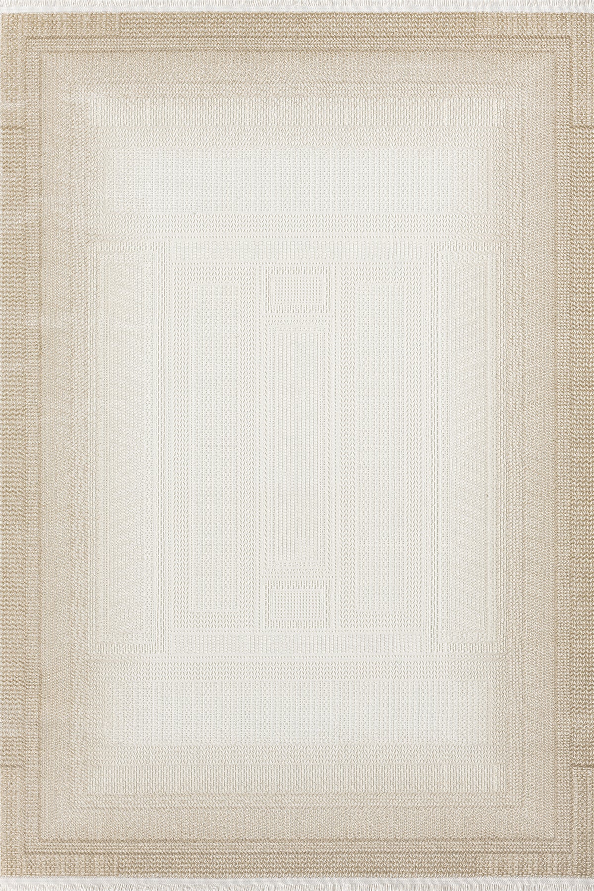 Beige · Gold Frame Rug — overhead view of the full rug