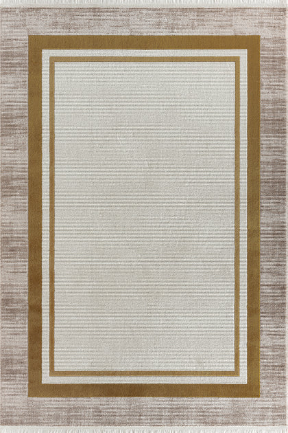 Gold · Bold Frame Rug — overhead view of the full rug