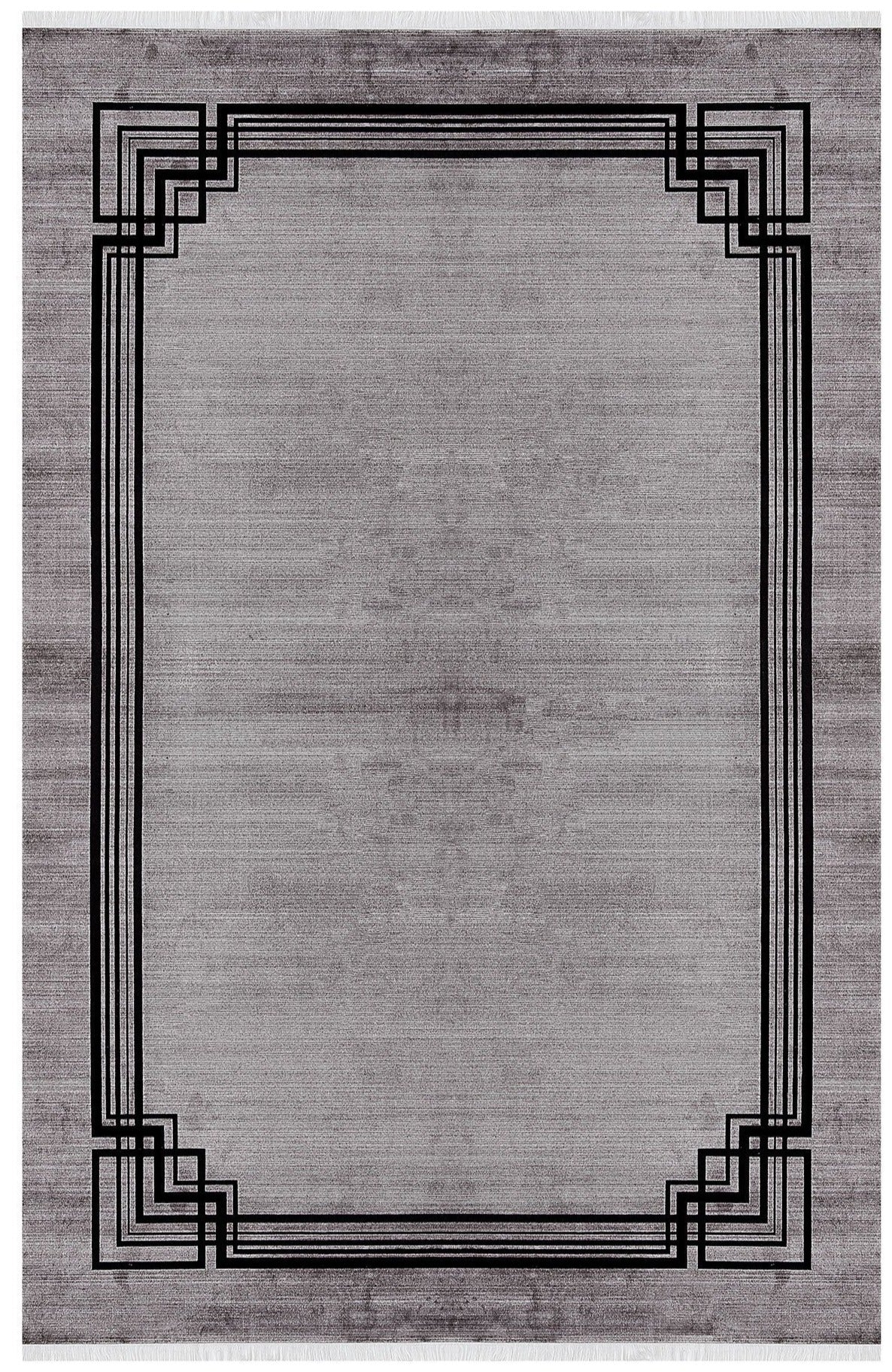 Elexus Ruby Border Rug (V1) - Grey