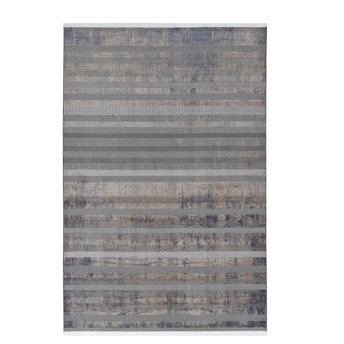 Elexus Ruby Striped Modern Rug (V2) - Grey