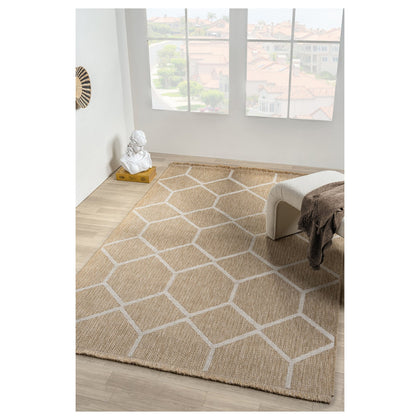 White · India Diamond Trellis Sisal Rug