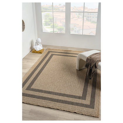 Black · India Framed Sisal Rug