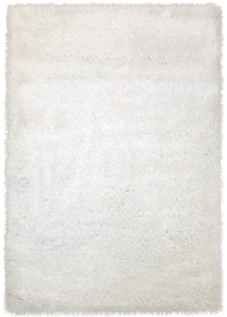 Lily Shimmer White Shaggy Rug