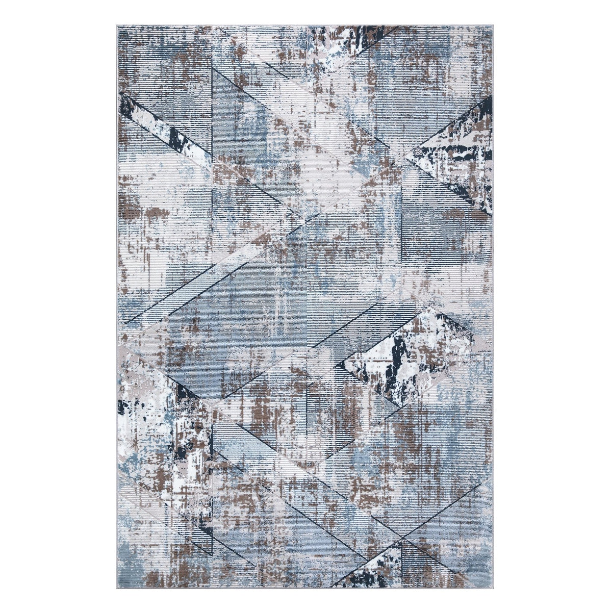 New York Blue Geometric Rug