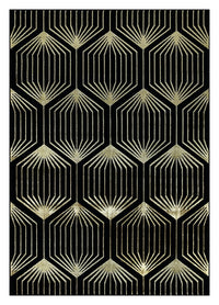 Ritz Geometric Contemporary Rug Gold & Black (V1)