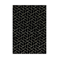 Ritz Geometric Contemporary Rug Gold & Black (V2)