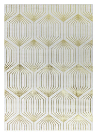 Ritz Geometric Contemporary Rug Gold & Cream (V1)