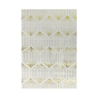 Ritz Geometric Contemporary Rug Gold & Cream (V1)