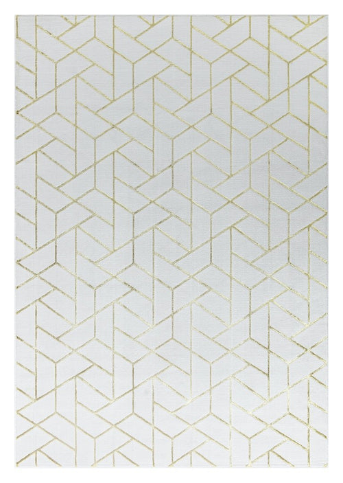 Ritz Geometric Contemporary Rug Gold & Cream (V2)