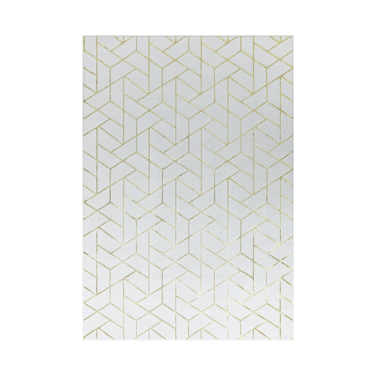 Ritz Geometric Contemporary Rug Gold & Cream (V2)