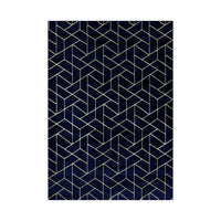 Ritz Geometric Contemporary Rug Gold & Navy (V2)