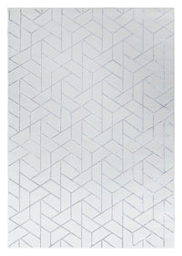 Ritz Geometric Contemporary Rug Silver & Cream (V2)