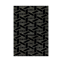 Ritz Geometric Design Rug Gold & Black