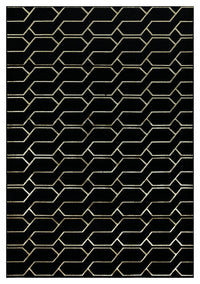 Ritz Geometric Modern Rug Gold & Black (V2)