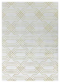 Ritz Geometric Modern Rug Gold & Cream (V1)