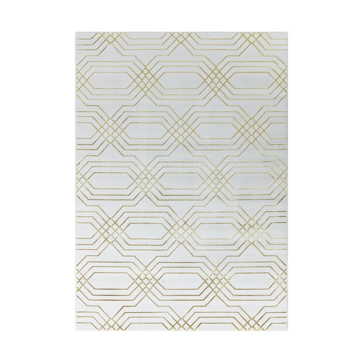 Ritz Geometric Modern Rug Gold & Cream (V1)