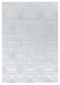 Ritz Geometric Modern Rug Silver & Cream (V1)