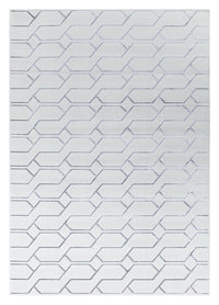 Ritz Geometric Modern Rug Silver & Cream (V2)