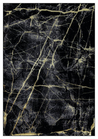 Ritz Marble Design Rug Gold & Black