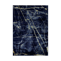Ritz Marble Design Rug Gold & Navy