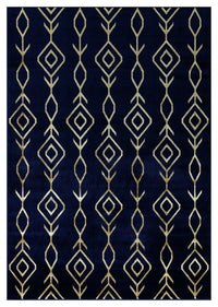 Ritz Moroccan Contemporary Rug Gold & Navy