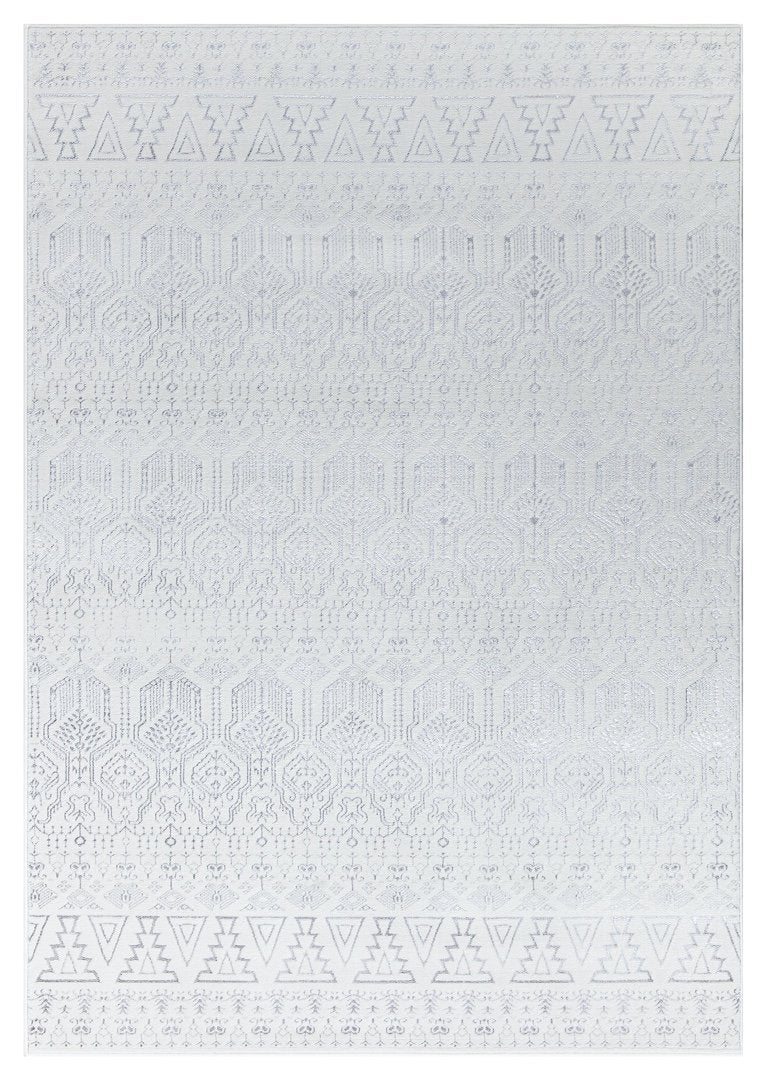 Ritz Moroccan Style Rug Silver & Cream