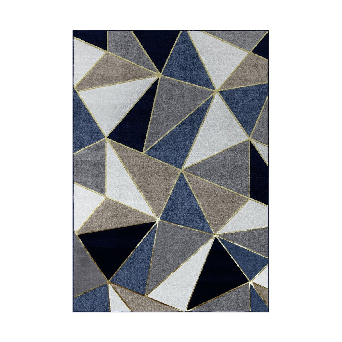 Ritz Pyramid Triangular Rug Gold & Navy