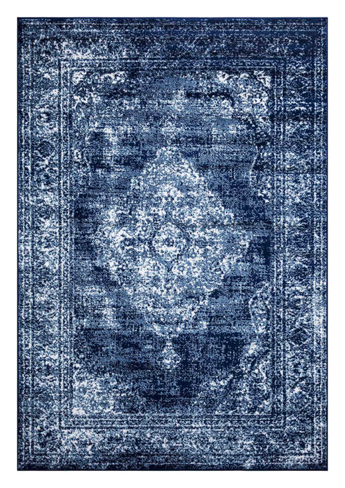 Santorini Traditional Medallion Rug (V3) - Navy