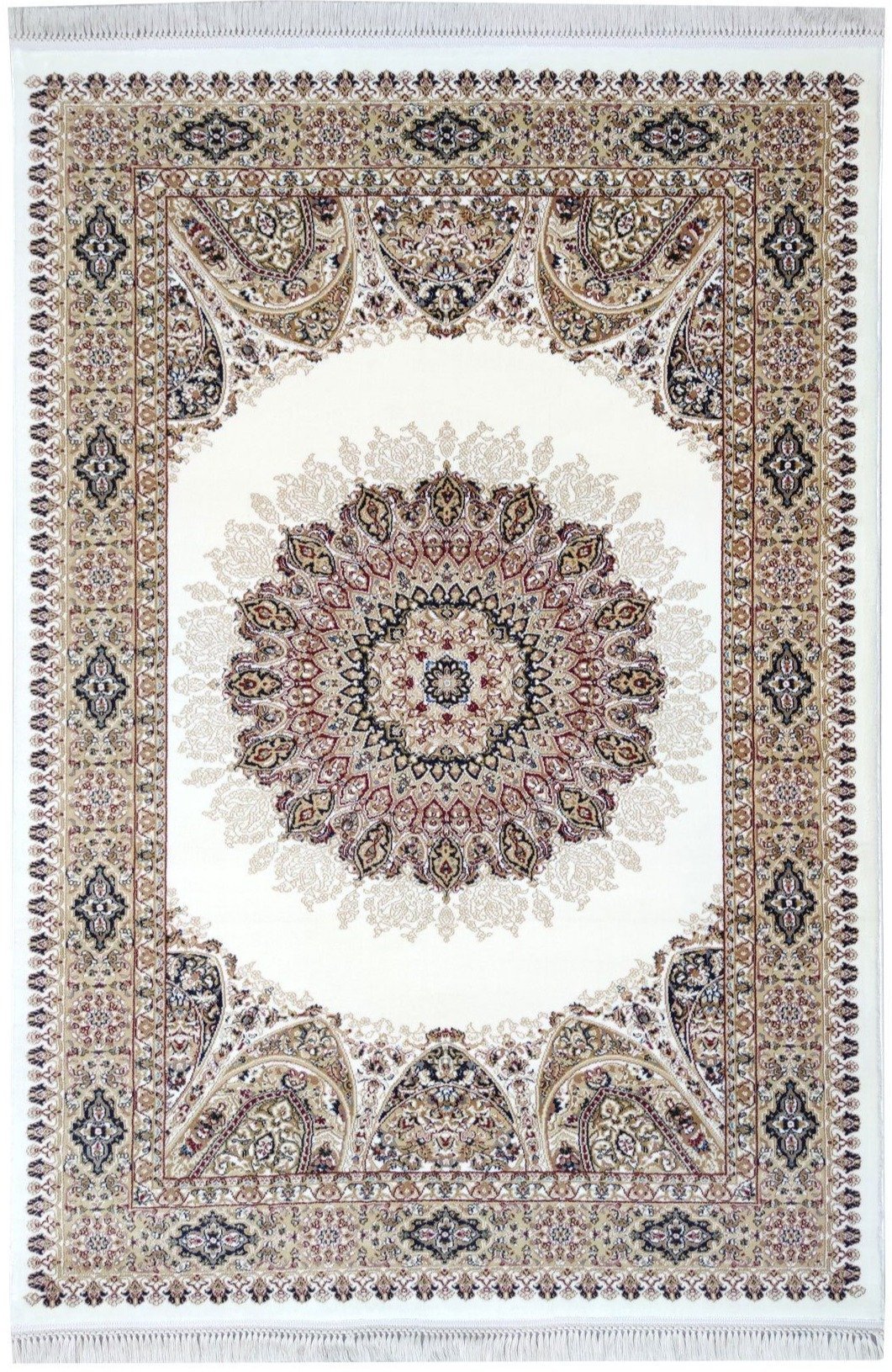 Sicily Traditional Medallion Rug (V15) - Cream