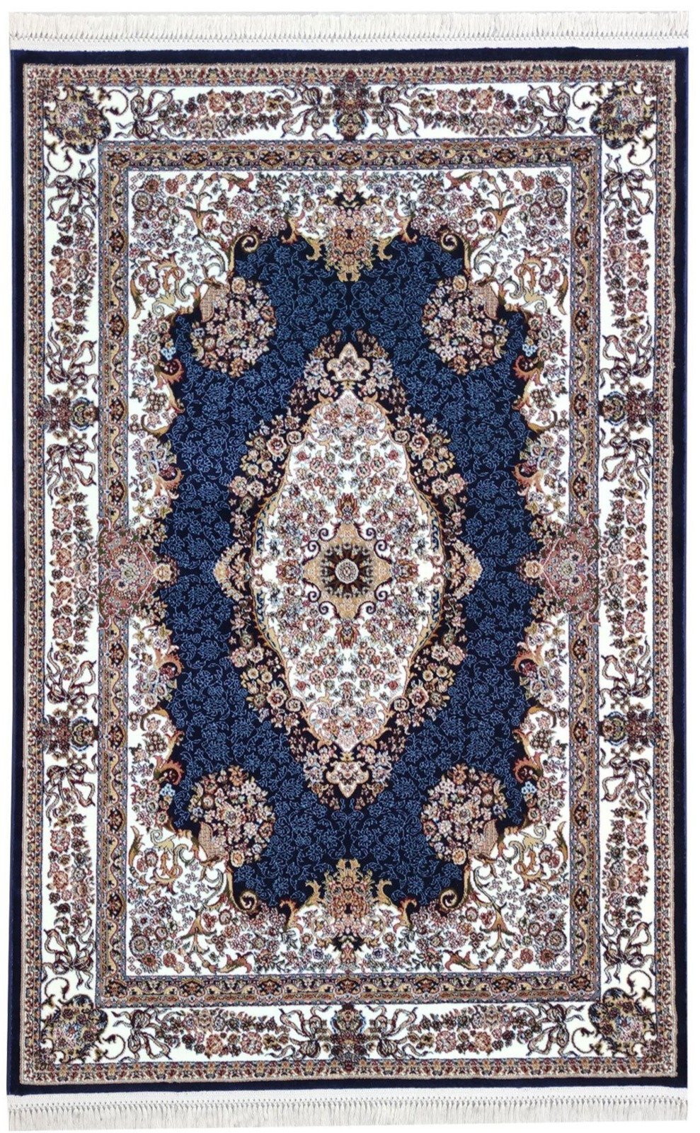 Sicily Traditional Medallion Rug (V7) - Navy