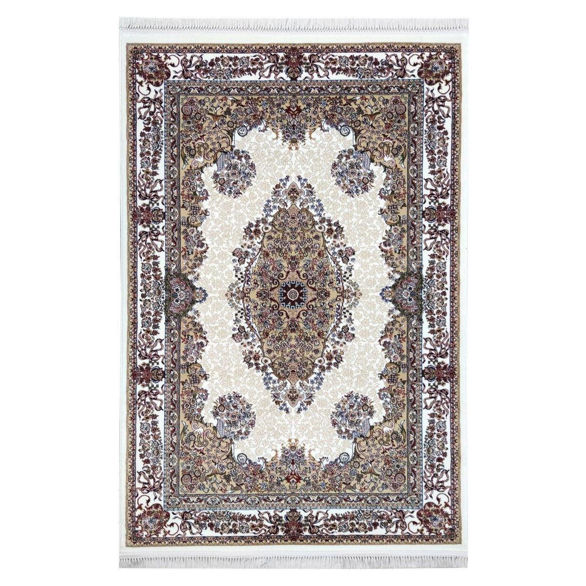 Sicily Traditional Medallion Rug (V8) - Cream