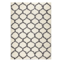 Trellis Shaggy White & Grey Rug