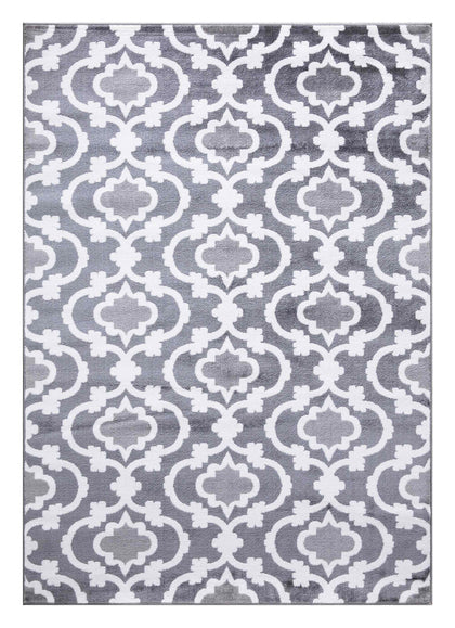 Trendy Moroccan Modern Rug - Grey, view 2 of 13