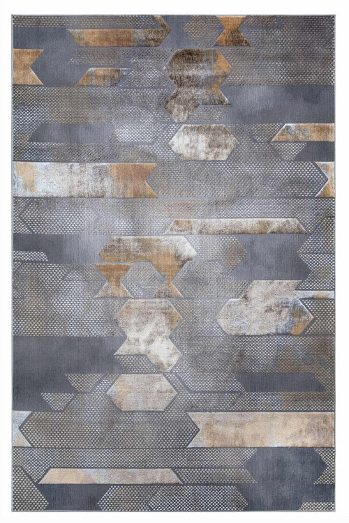 Velar Geometric Design Rug - Grey