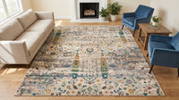 Washable Ivory Tribal Rug