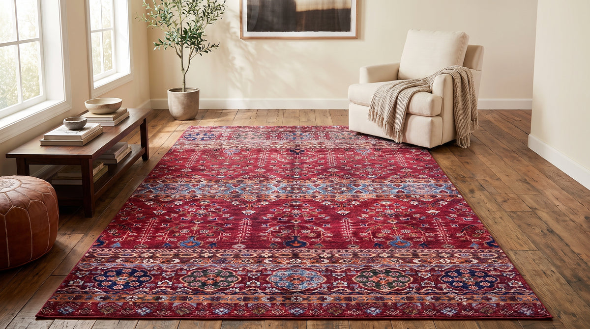 Magenta · Washable Overdyed Vintage Rug