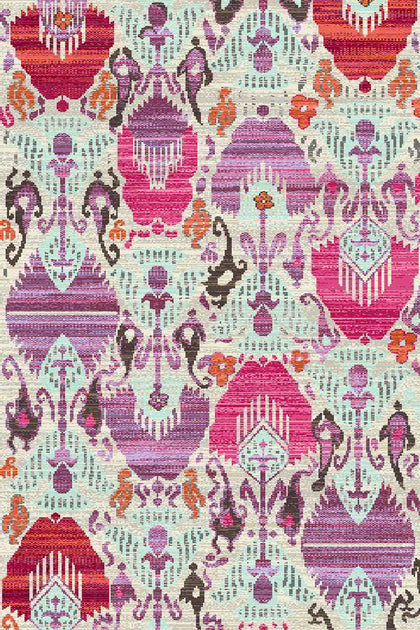 Fuchsia · Washable Boho Paisley Rug